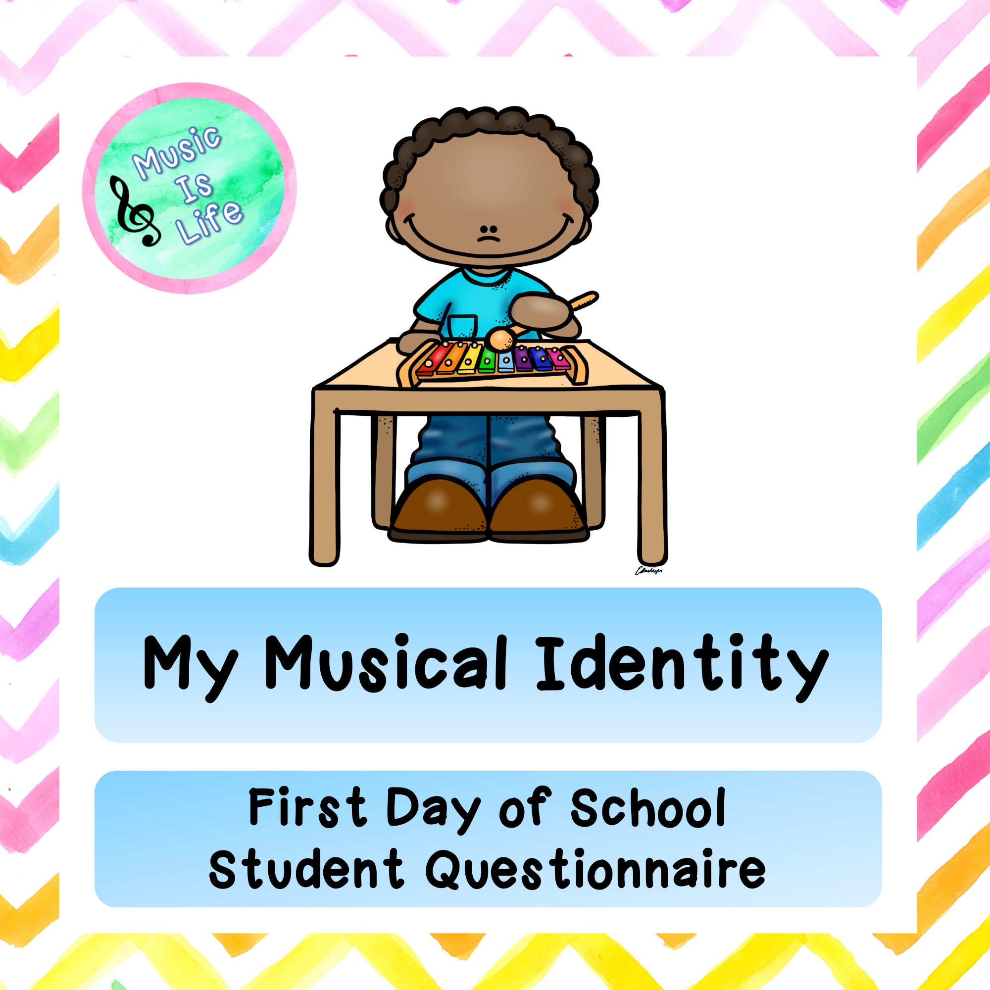 *FREEBIE My Musical Identity- First Day of School Music Class Questionnaire